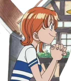 👑 Nami One Piece Nami, One Piece, Personnage animé, Cheveux orange whatsapp sticker