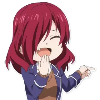 😂 anime, chibi, laughing, pointing telegram sticker