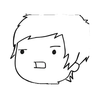 😕 desenho animado, personagem, expressão, desenho, adesivo telegram sticker