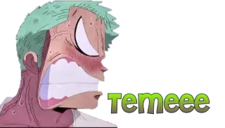 😡 Roronoa Zoro One Piece Temeee anime, manga, one piece, roronoa zoro, zoro, sticker, teme telegram sticker