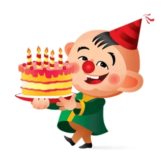 🎂 생일, 케이크, 축하, 파티, 만화 whatsapp sticker
