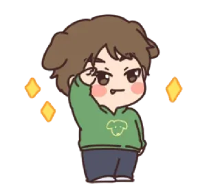✨ cartoon, cute, character, salute, animation telegram sticker