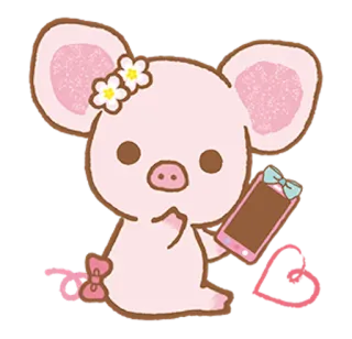 📱 cerdo, lindo, animal, kawaii, pegatina, dibujo animado telegram sticker