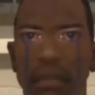😥 CJ Grand Theft Auto: San Andreas triste, piangere, gioco, personaggio, san andreas telegram sticker