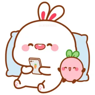 🍼 conejo, dibujos animados, mono, animal, kawaii telegram sticker