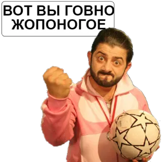 😠 ВОТ ВЫ ГОВНО ЖОПОНОГОЕ оскорбительный, оскорбление, футбол, злой, русский telegram sticker