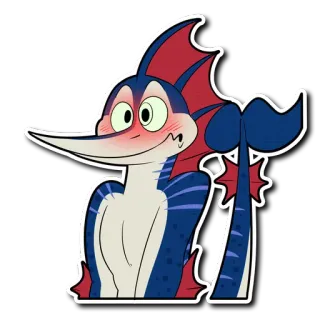 😳 fish, cartoon, sticker, sailing, creature, animal telegram sticker