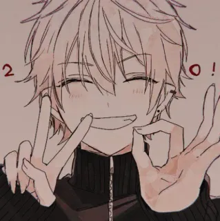 🤍 2 anime, manga, character, drawing, peace sign, kawaii, illustration whatsapp sticker