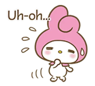 😐 My Melody Uh-oh... Desenho animado, Fofo, Kawaii, Sanrio telegram sticker