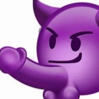 😈 emoji, viola, diavolo, gesto offensivo, dito medio telegram sticker