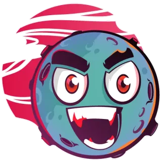 😡 dibujo animado, monstruo, criatura, enojado, cara, dientes whatsapp sticker