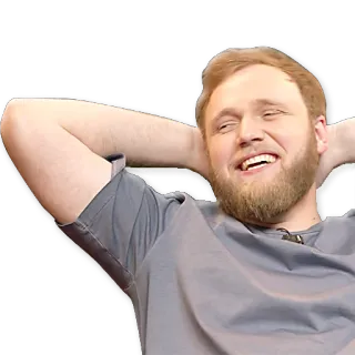 😁 hombre, barba, retrato, relajado, sonriendo telegram sticker