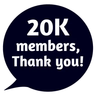 ❤ 20K members, Thank you! Mitglieder, Danke, Community, Feier, Meilenstein whatsapp sticker