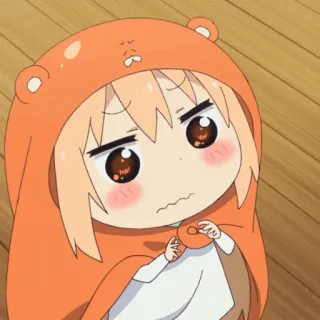 🍧 Umaru Doma Himouto! Umaru-chan anime, umaru, cute, chibi, orange, hoodie telegram sticker