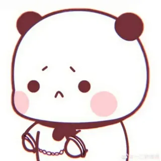 🍒 panda, kreskówka, smutny, słodki, kawaii, zwierzę, chibi telegram sticker