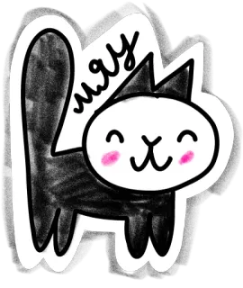 😄 мяу kat, kitten, schattig, dier, russisch telegram sticker