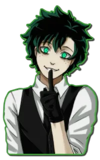 🤫 Izuku Midoriya My Hero Academia アニメ, マンガ, キャラクター, 緑谷出久, 僕のヒーローアカデミア, ファンアート, ヴィランデク telegram sticker