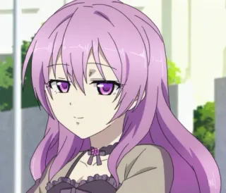 😑 Anime, Manga, Cheveux violets, Femme, Dessin animé telegram sticker