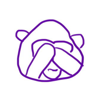 🙈 urso, abstrato, roxo, contorno, desenho whatsapp sticker
