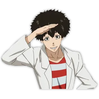 😀 anime, character, salute, cartoon whatsapp sticker