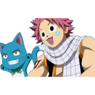 😀 Natsu Dragneel Fairy Tail Anime, Fairy Tail, Natsu Dragneel, Happy telegram sticker