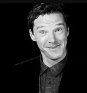 🙂 Benedict Cumberbatch 演员, 肖像, 名人, 男人, 黑白, 电影 whatsapp sticker