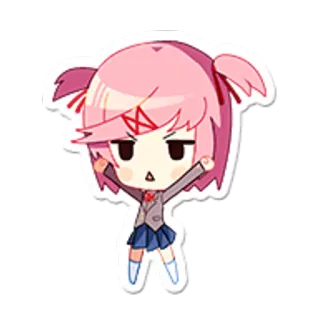😗 Natsuki Doki Doki Literature Club! Anime, Manga, Schattig, Meisje, Chibi telegram sticker