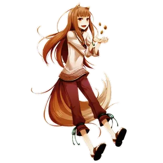 💰 Holo Spice and Wolf Аниме, Фэнтези, Девушка-лиса, Хоро, Волчица и пряности telegram sticker