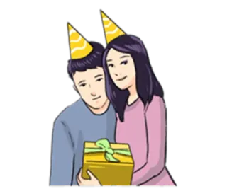 🎁 festa, casal, aniversário, celebração, presente telegram sticker