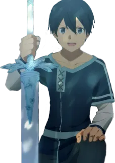 😄 Kirito Sword Art Online Anime, Épée, Personnage, Masculin, Art numérique whatsapp sticker