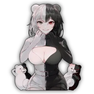 🔥 Monokuma Danganronpa Anime, Danganronpa, Monokuma, Fanart, Meisje, Videogame, Sticker telegram sticker