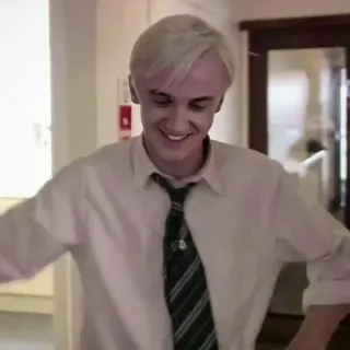🐍 Draco Malfoy Harry Potter draco malfoy, slytherin, harry potter, mago, uniforme escolar, corbata telegram sticker