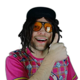 👍 uomo, pollice in su, ritratto, cappello, occhiali da sole, positivo telegram sticker