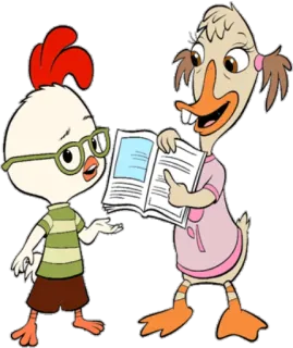 📖 Chicken Little Chicken Little, Abby Mallard, animiert, Disney, Huhn, Ente, Figuren telegram sticker