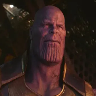 😐 Thanos Thanos, Marvel, złoczyńca, superzłoczyńca, postać komiksowa, fioletowy, potężny, Rękawica Nieskończoności whatsapp sticker