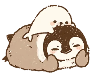 🐧 ペンギン, アザラシ, 動物, かわいい, カワイイ, 友達 whatsapp sticker