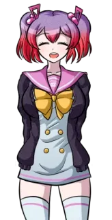 😄 Anime, Fille, Personnage, Cheveux roses, Uniforme telegram sticker