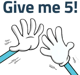🤝 Give me 5! 하이파이브, 손, 만화, 인사, 우정 telegram sticker