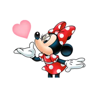 😍 Minnie Mouse Minnie, Disney, cartone animato, personaggio, cuore, bacio telegram sticker