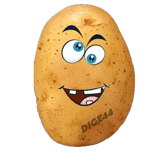 🤪 DIGEA44 kentang, kartun, makanan, sayur, lucu, kocak, animasi telegram sticker