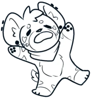 💀 zwierzę, kreskówka, hiena, uroczy, naklejka, ilustracja telegram sticker