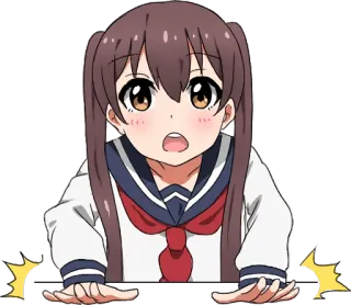 😳 anime, girl, school uniform, cartoon, cute, character, illustration telegram sticker