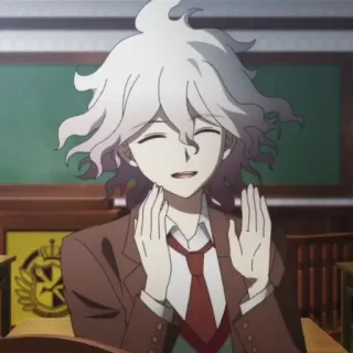 👏 Nagito Komaeda Danganronpa anime, character, Danganronpa, Nagito Komaeda, school, classroom telegram sticker