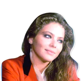 😍 Frau, Porträt, Person, Brünette, Ohrringe, Rote Jacke telegram sticker