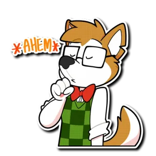 😌 AHEM Lobo, Dibujos animados, Saludo, Lindo, Formal telegram sticker