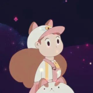 🥯 Cartoni animati, Kawaii, Carino, Stelle, Gatto, Ragazza, Anime, Fantasy telegram sticker