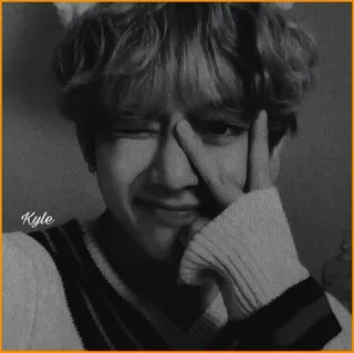 🕯 Kyle portret, kyle, monochroom, persoon, knipogen, handgebaar telegram sticker