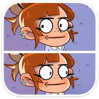 😐 만화, 캐릭터, 소녀, 스티커, 웃긴, 일러스트, 미술 telegram sticker