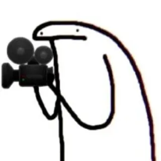 🎥 boneco palito, câmera, desenho, desenho animado, meme whatsapp sticker