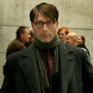 🤓 Mads Mikkelsen 俳優, ポートレート, 男, 眼鏡 telegram sticker